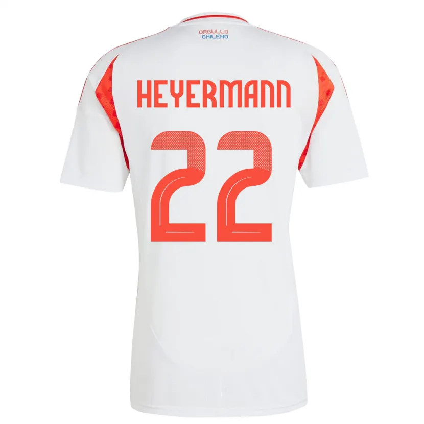 Danxen Niño Camiseta Chile Agustina Heyermann #22 Blanco 2ª Equipación 24-26 La Camisa México