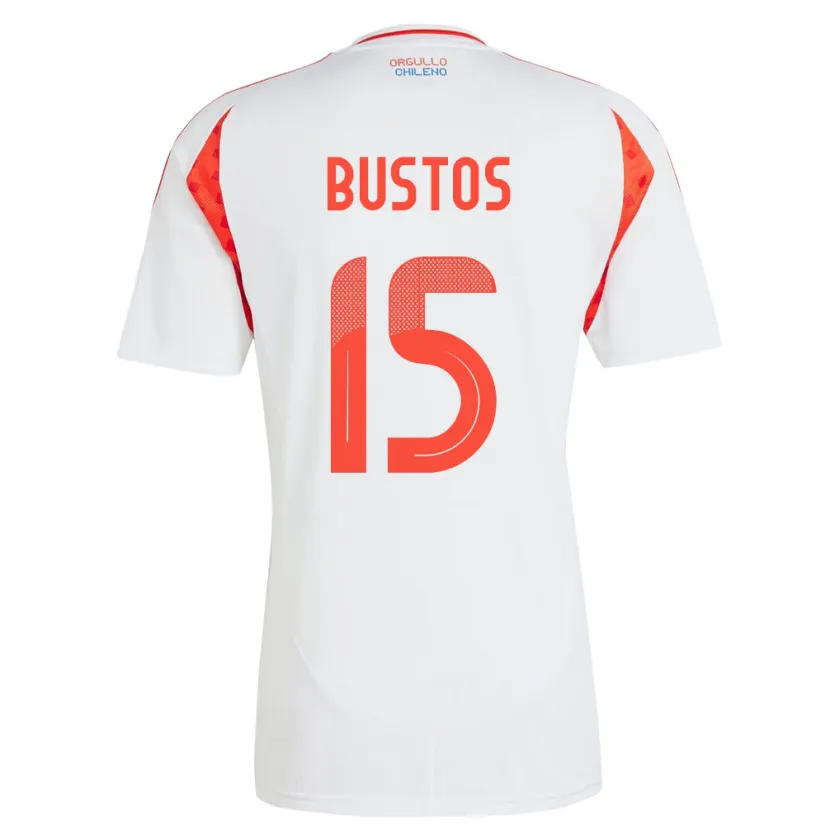 Danxen Niño Camiseta Chile Melissa Bustos #15 Blanco 2ª Equipación 24-26 La Camisa México