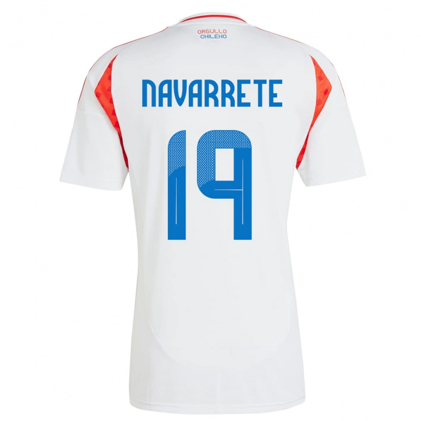 Danxen Niño Camiseta Chile Valentina Navarrete #19 Blanco 2ª Equipación 24-26 La Camisa México