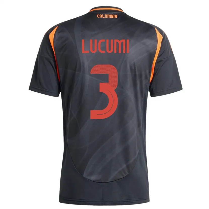 Danxen Niño Camiseta Colombia Jhon Lucumí #3 Negro 2ª Equipación 24-26 La Camisa México