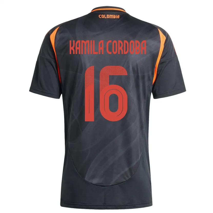 Danxen Niño Camiseta Colombia Sara Kamila Córdoba #16 Negro 2ª Equipación 24-26 La Camisa México