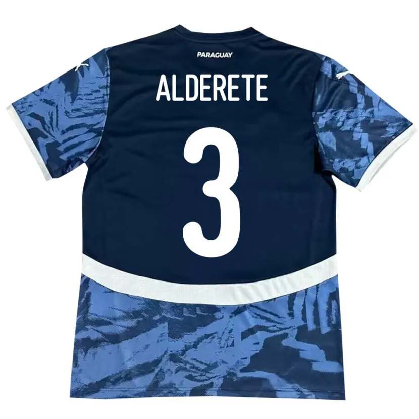 Danxen Niño Camiseta Paraguay Omar Alderete #3 Azul 2ª Equipación 24-26 La Camisa México