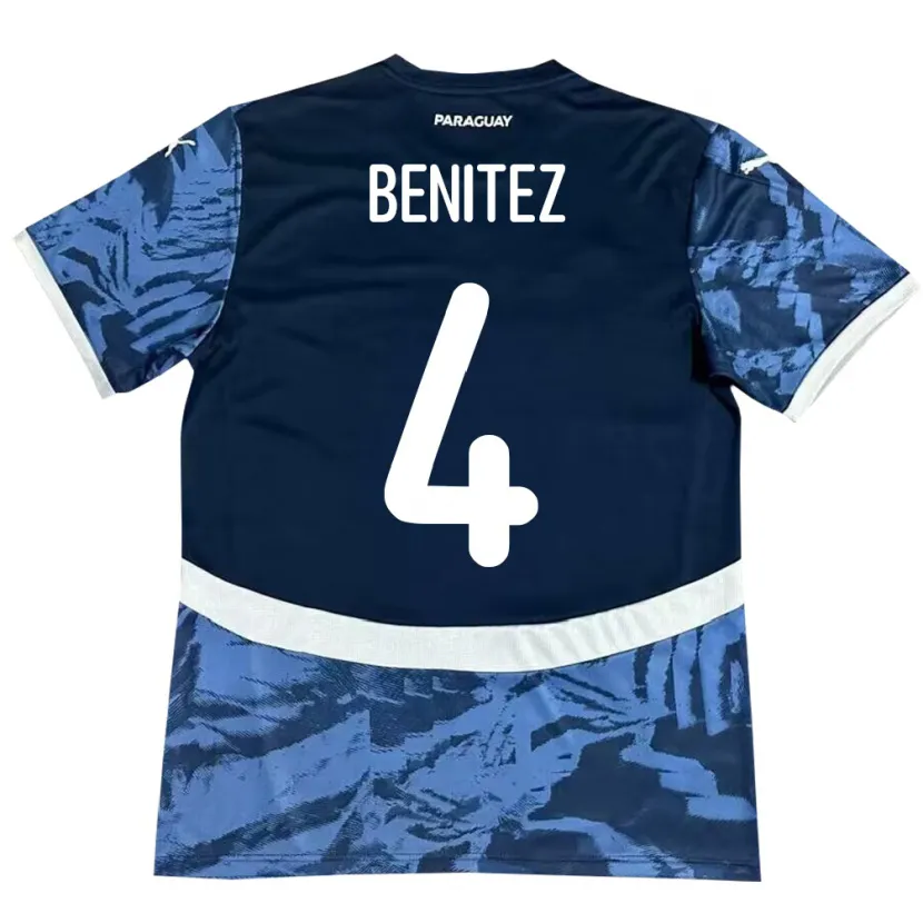 Danxen Niño Camiseta Paraguay Gastón Benítez #4 Azul 2ª Equipación 24-26 La Camisa México