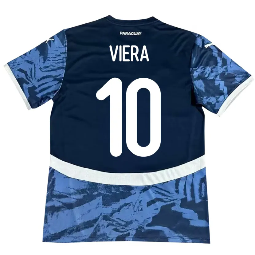 Danxen Niño Camiseta Paraguay Wílder Viera #10 Azul 2ª Equipación 24-26 La Camisa México