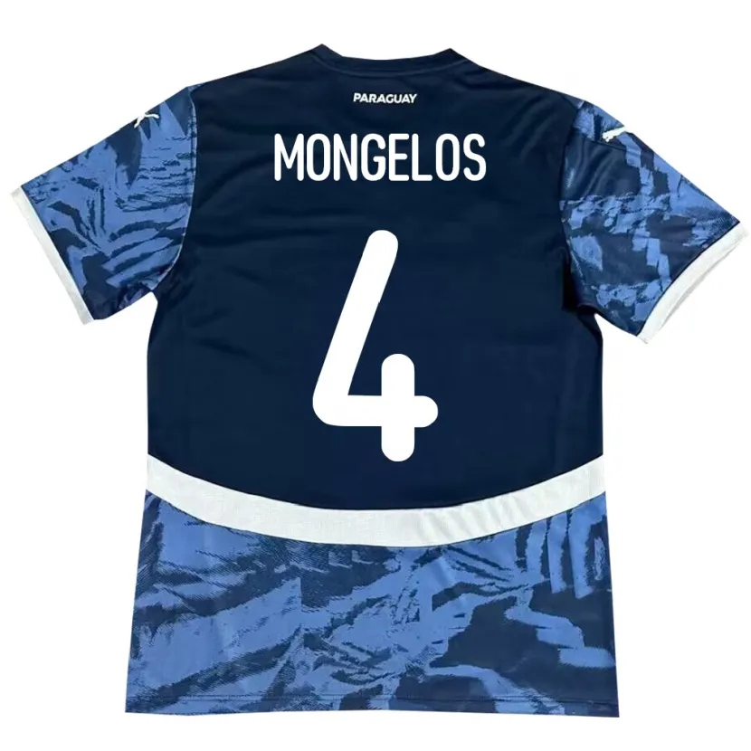 Danxen Niño Camiseta Paraguay Rolando Mongelós #4 Azul 2ª Equipación 24-26 La Camisa México