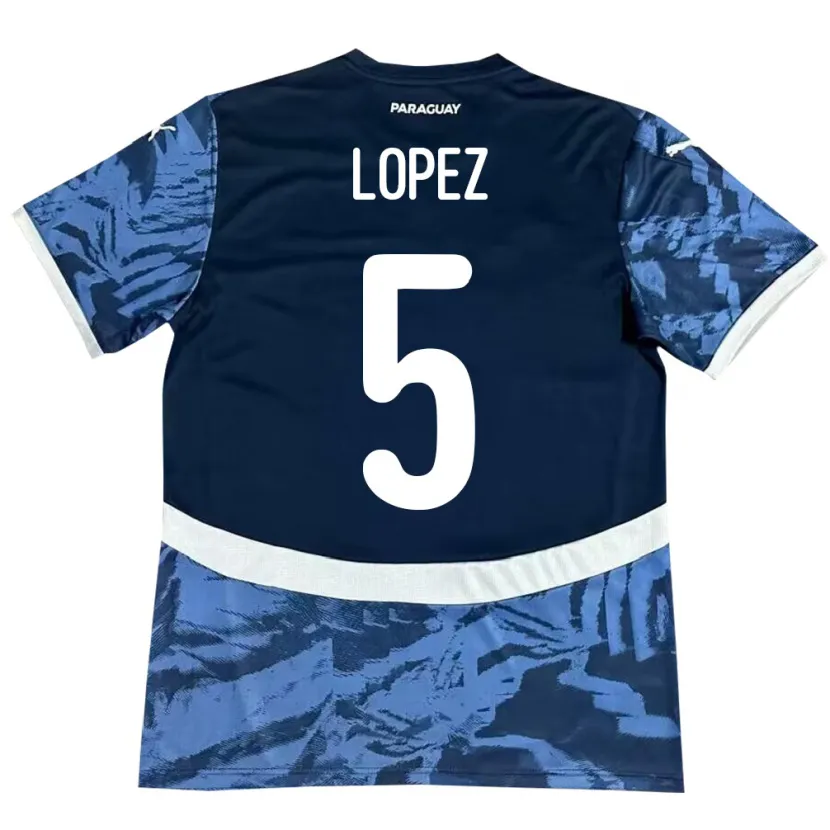 Danxen Niño Camiseta Paraguay Óscar López #5 Azul 2ª Equipación 24-26 La Camisa México