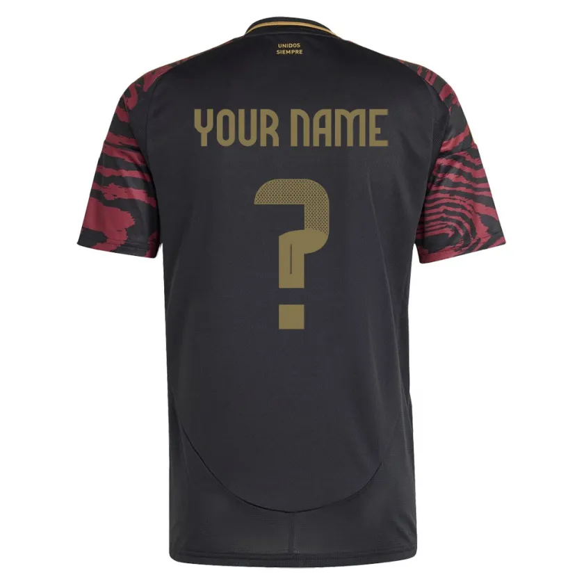 Danxen Niño Camiseta Perú Su Nombre #0 Negro 2ª Equipación 24-26 La Camisa México