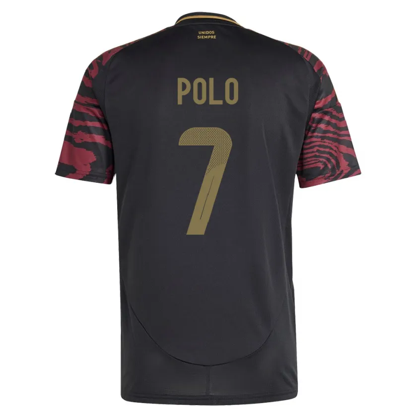 Danxen Niño Camiseta Perú Andy Polo #7 Negro 2ª Equipación 24-26 La Camisa México