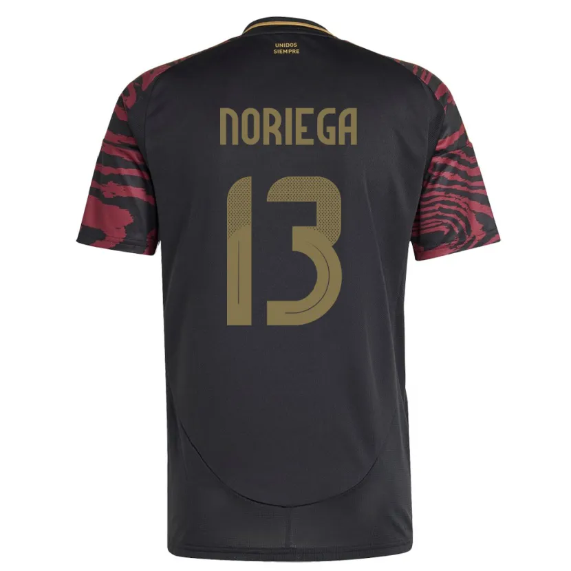 Danxen Niño Camiseta Perú Erick Noriega #13 Negro 2ª Equipación 24-26 La Camisa México