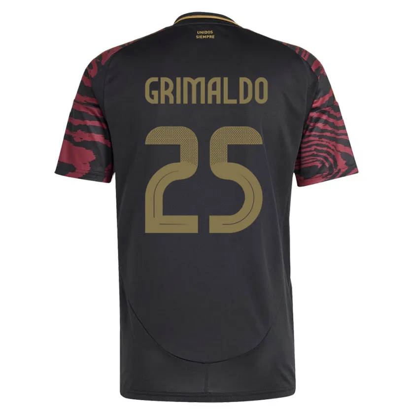 Danxen Niño Camiseta Perú Joao Grimaldo #25 Negro 2ª Equipación 24-26 La Camisa México