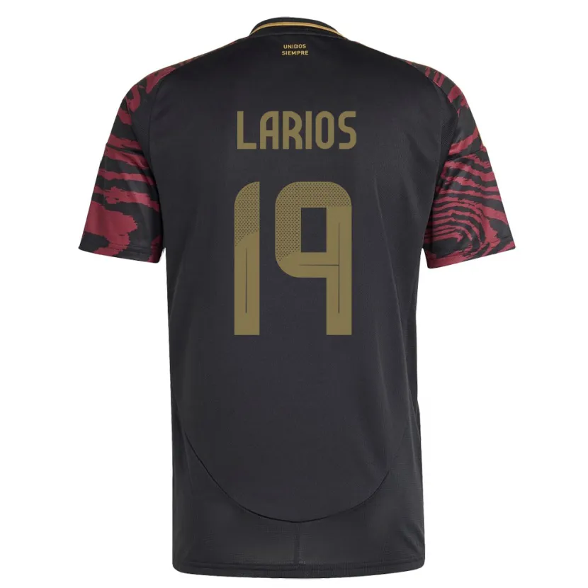 Danxen Niño Camiseta Perú Guillermo Larios #19 Negro 2ª Equipación 24-26 La Camisa México