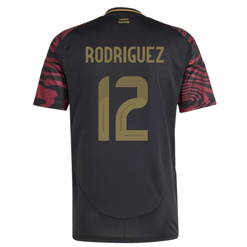 Danxen Niño Camiseta Perú Jhefferson Rodríguez #12 Negro 2ª Equipación 24-26 La Camisa México