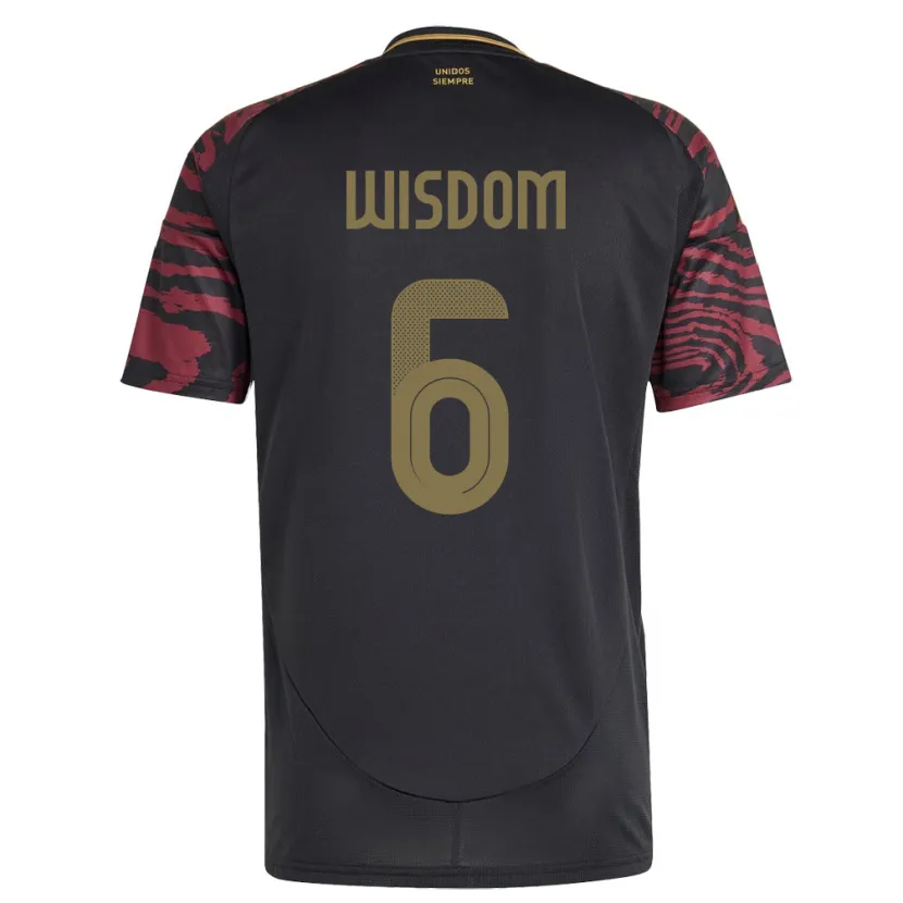 Danxen Niño Camiseta Perú Ian Wisdom #6 Negro 2ª Equipación 24-26 La Camisa México