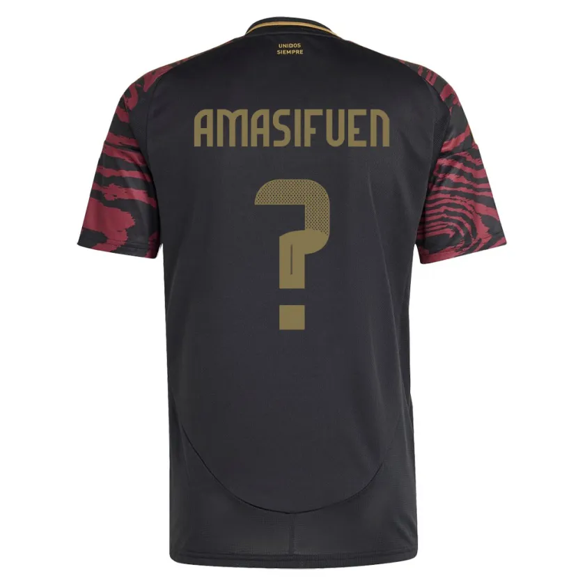 Danxen Niño Camiseta Perú Nicolás Amasifuén #0 Negro 2ª Equipación 24-26 La Camisa México