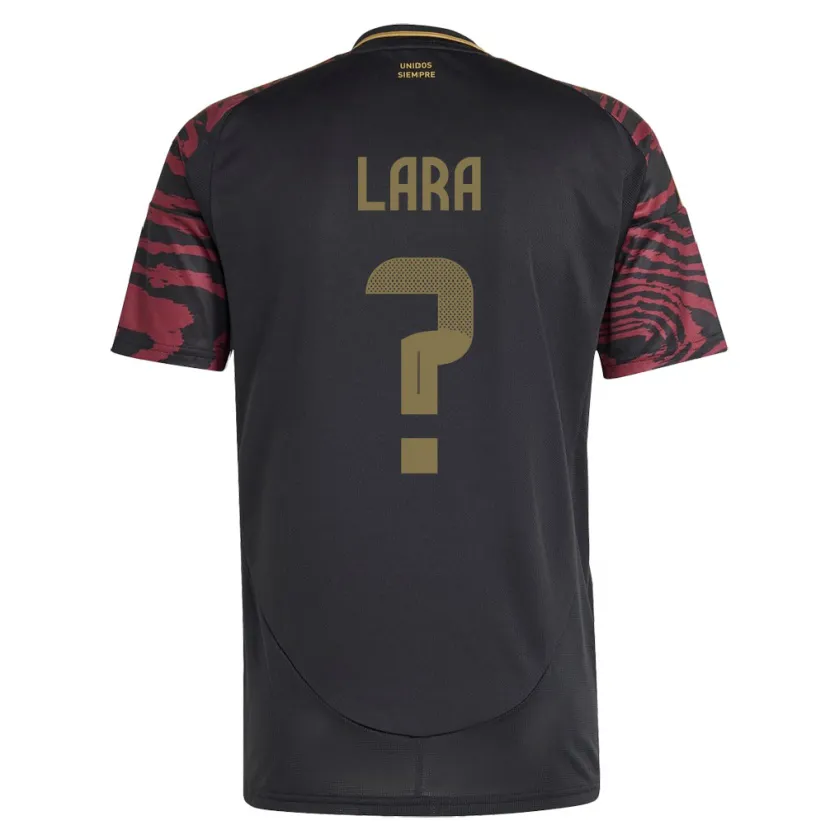 Danxen Niño Camiseta Perú Jean Lara #0 Negro 2ª Equipación 24-26 La Camisa México