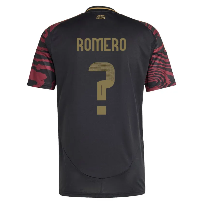 Danxen Niño Camiseta Perú José Romero #0 Negro 2ª Equipación 24-26 La Camisa México