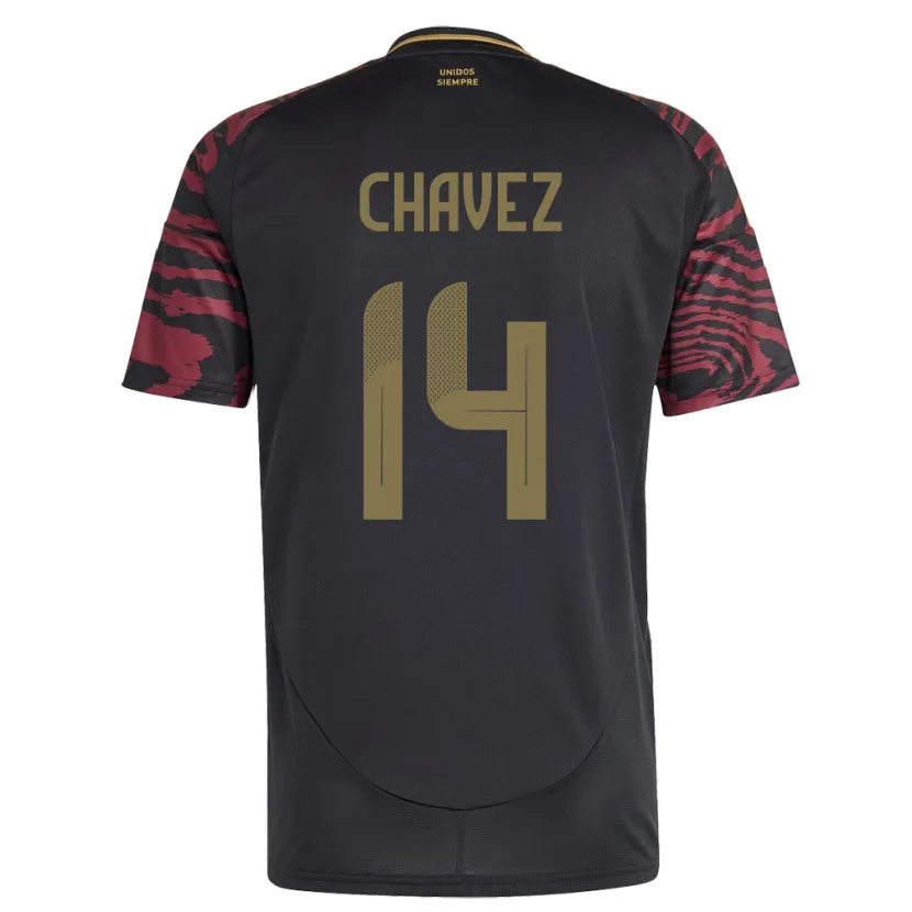 Danxen Niño Camiseta Perú Felipe Chávez #14 Negro 2ª Equipación 24-26 La Camisa México