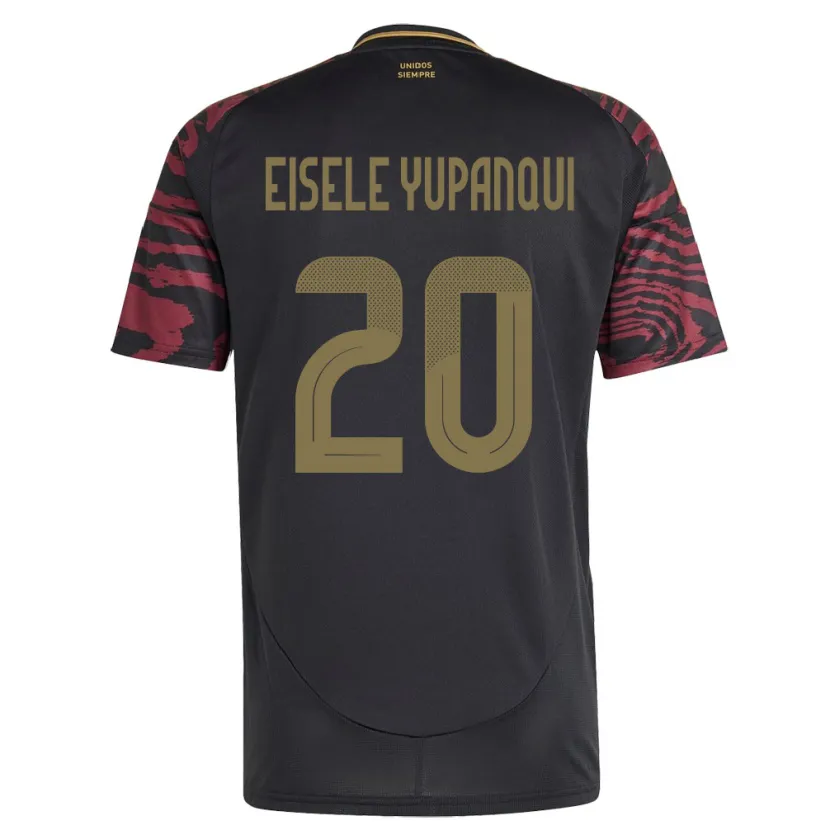 Danxen Niño Camiseta Perú Philipp Eisele Yupanqui #20 Negro 2ª Equipación 24-26 La Camisa México
