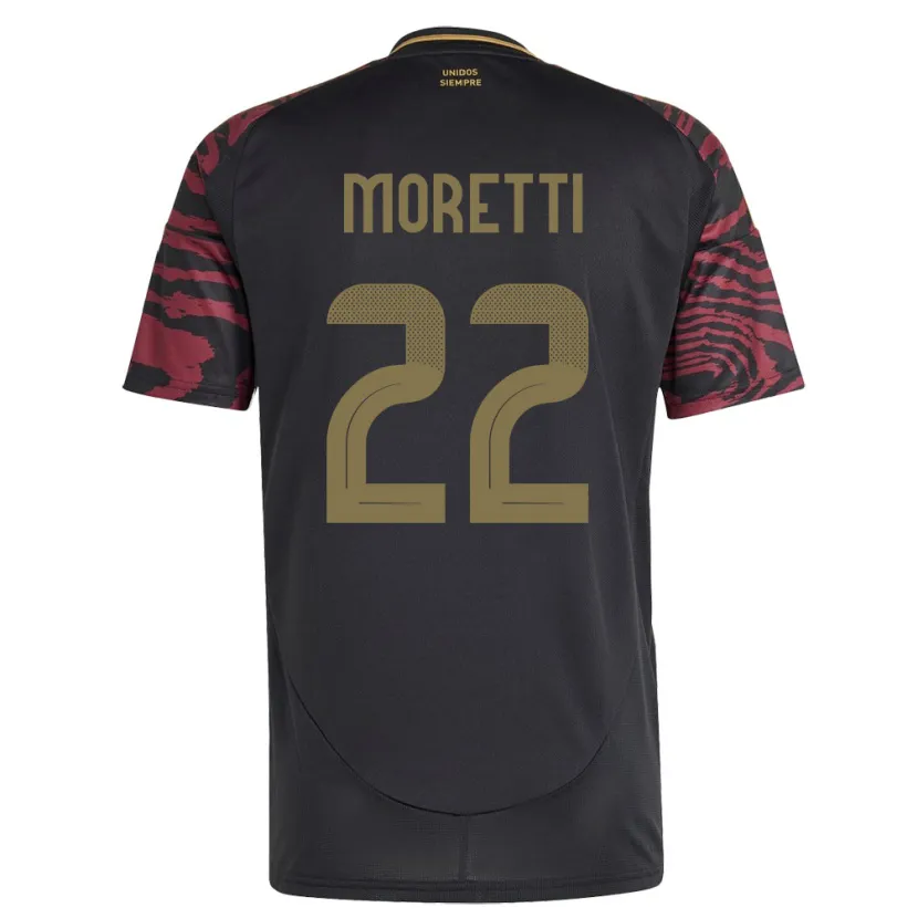 Danxen Niño Camiseta Perú Jair Moretti #22 Negro 2ª Equipación 24-26 La Camisa México