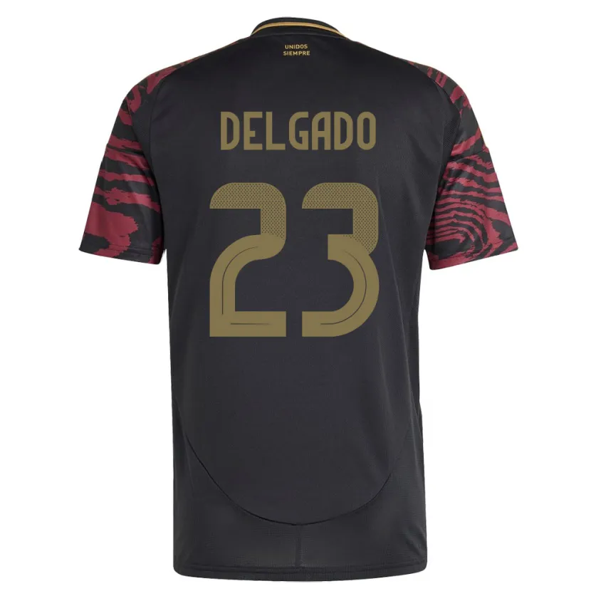 Danxen Niño Camiseta Perú Valentino Delgado #23 Negro 2ª Equipación 24-26 La Camisa México