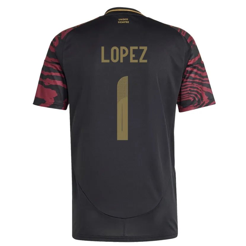 Danxen Niño Camiseta Perú Karla Lopez #1 Negro 2ª Equipación 24-26 La Camisa México