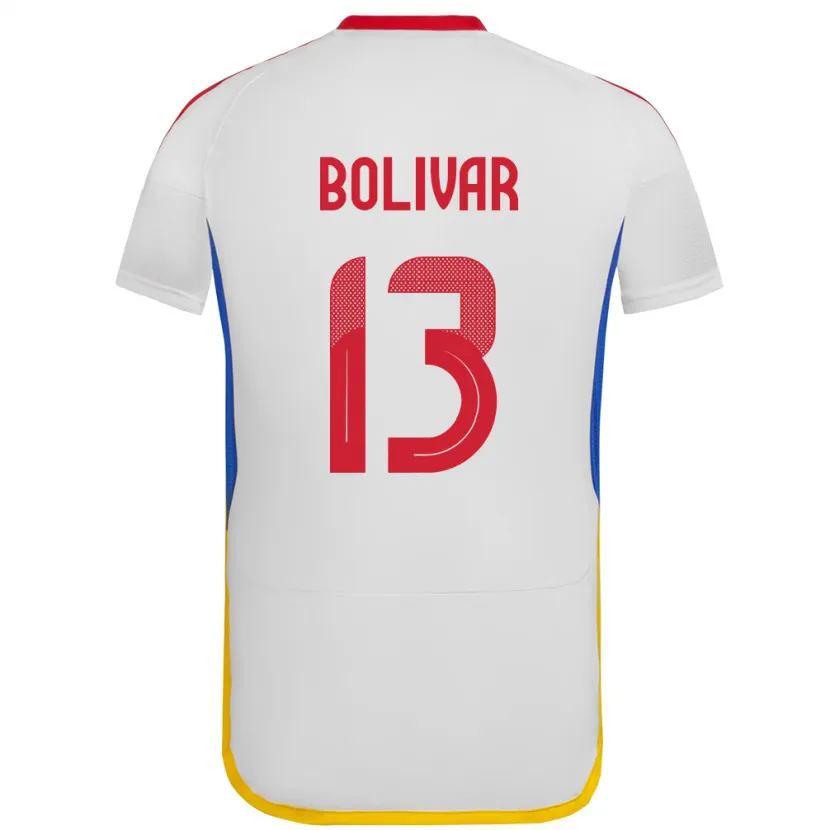 Danxen Niño Camiseta Venezuela Salvador Bolívar #13 Blanco 2ª Equipación 24-26 La Camisa México
