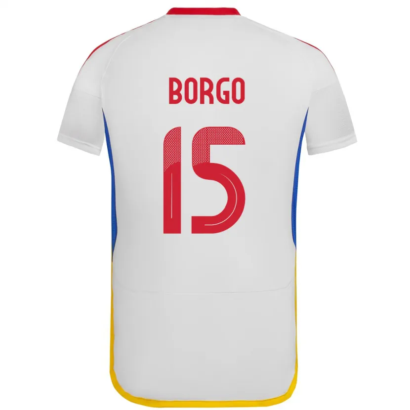 Danxen Niño Camiseta Venezuela Ángel Borgo #15 Blanco 2ª Equipación 24-26 La Camisa México