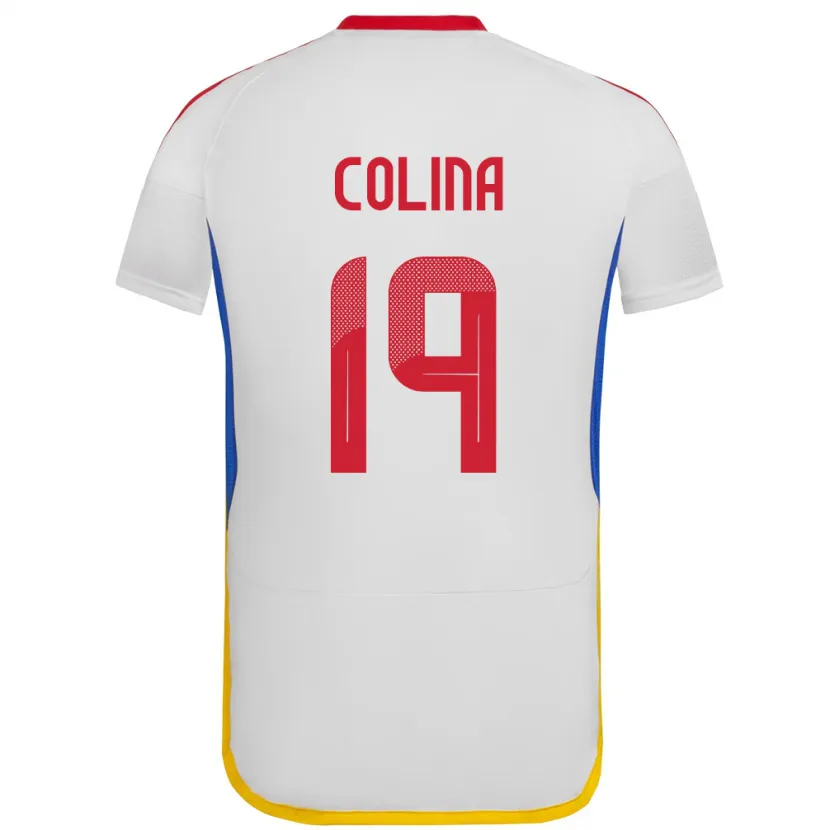 Danxen Niño Camiseta Venezuela Junior Colina #19 Blanco 2ª Equipación 24-26 La Camisa México