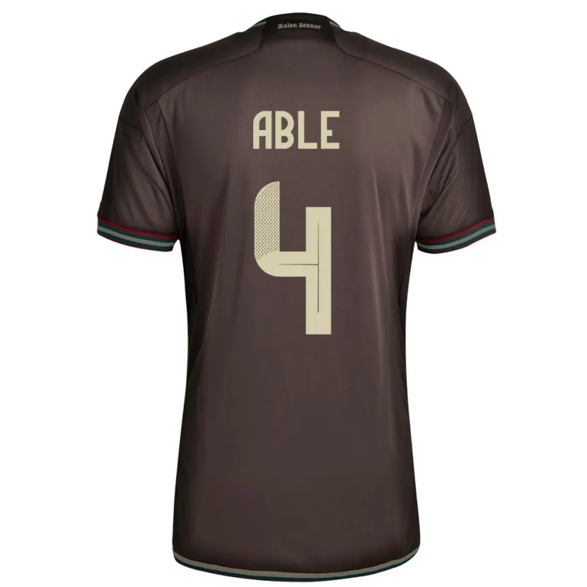 Danxen Niño Camiseta Jamaica Nevillegail Able #4 Marrón Noche 2ª Equipación 24-26 La Camisa México