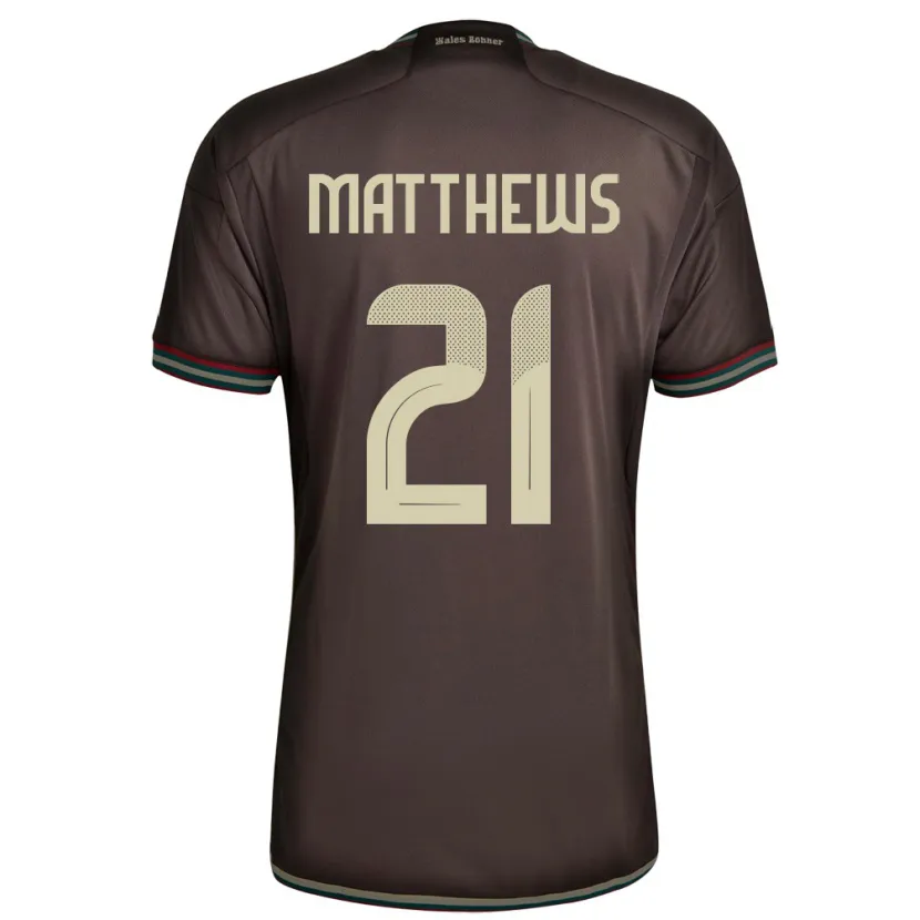 Danxen Niño Camiseta Jamaica Cheyna Matthews #21 Marrón Noche 2ª Equipación 24-26 La Camisa México