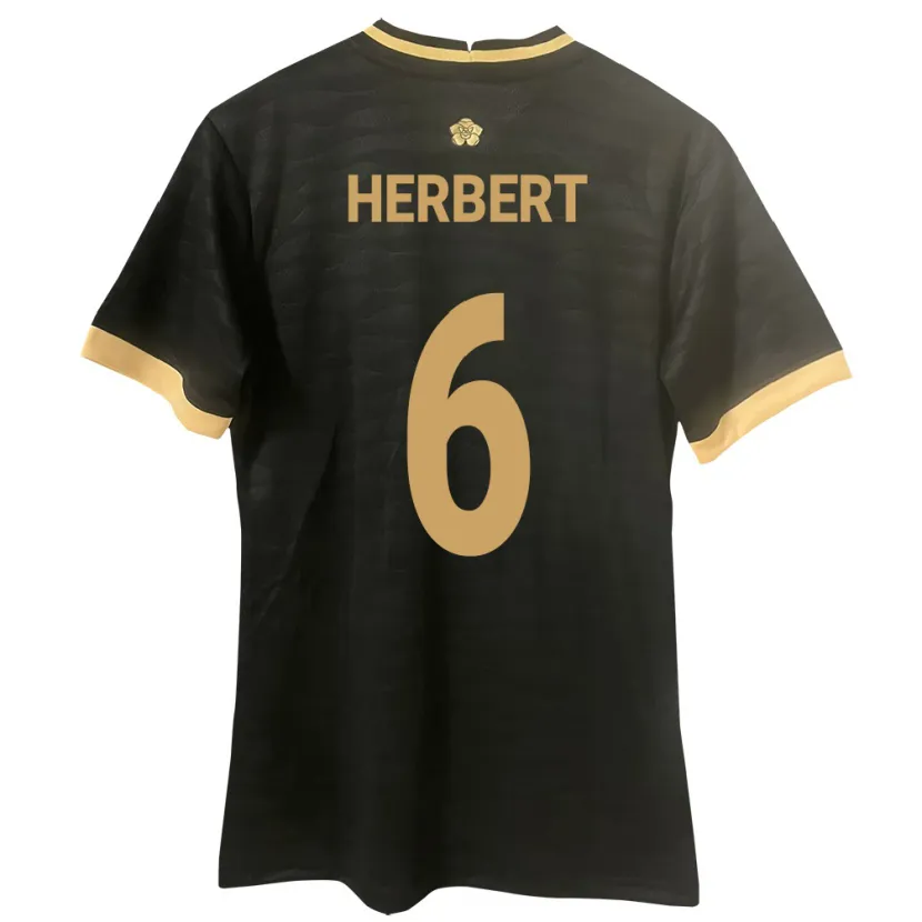Danxen Niño Camiseta Panamá Giovany Herbert #6 Negro 2ª Equipación 24-26 La Camisa México