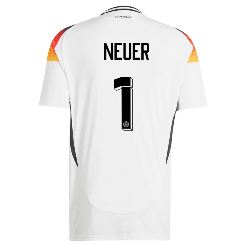 Danxen Hombre Camiseta Alemania Manuel Neuer #1 Blanco 1ª Equipación 24-26 La Camisa México