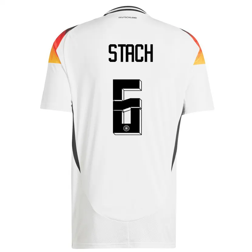 Danxen Hombre Camiseta Alemania Anton Stach #6 Blanco 1ª Equipación 24-26 La Camisa México