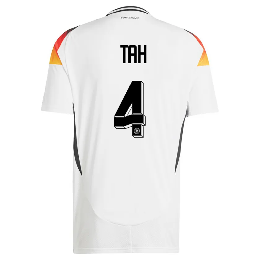 Danxen Hombre Camiseta Alemania Jonathan Tah #4 Blanco 1ª Equipación 24-26 La Camisa México