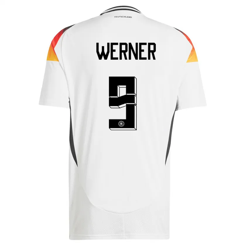 Danxen Hombre Camiseta Alemania Timo Werner #9 Blanco 1ª Equipación 24-26 La Camisa México