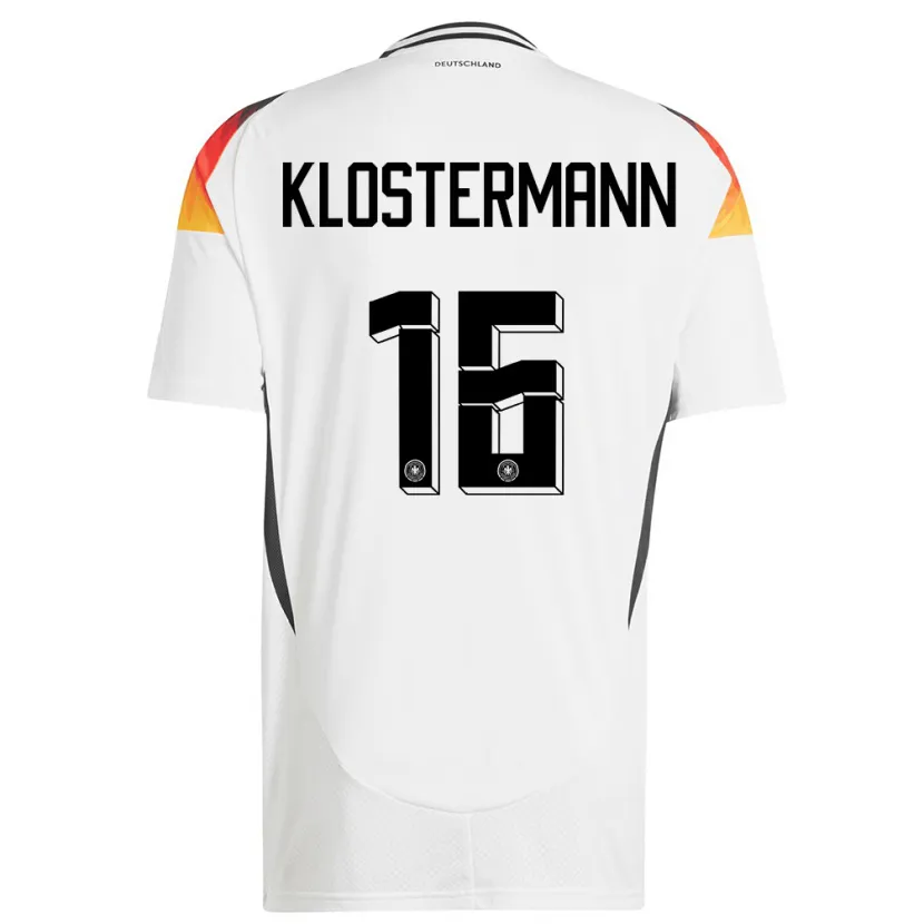 Danxen Hombre Camiseta Alemania Lukas Klostermann #16 Blanco 1ª Equipación 24-26 La Camisa México