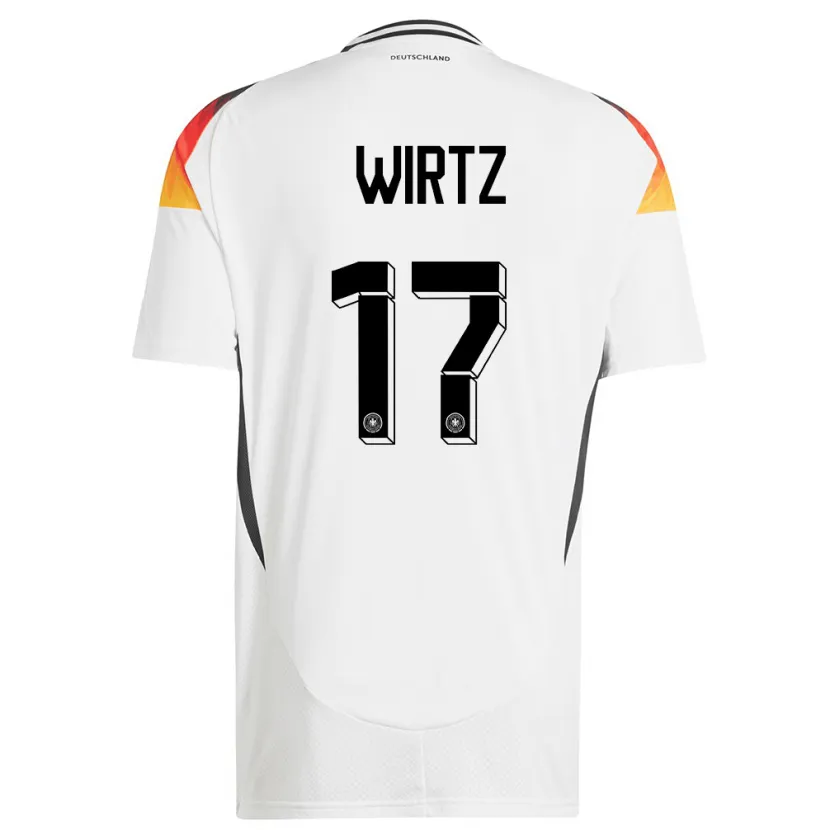 Danxen Hombre Camiseta Alemania Florian Wirtz #17 Blanco 1ª Equipación 24-26 La Camisa México