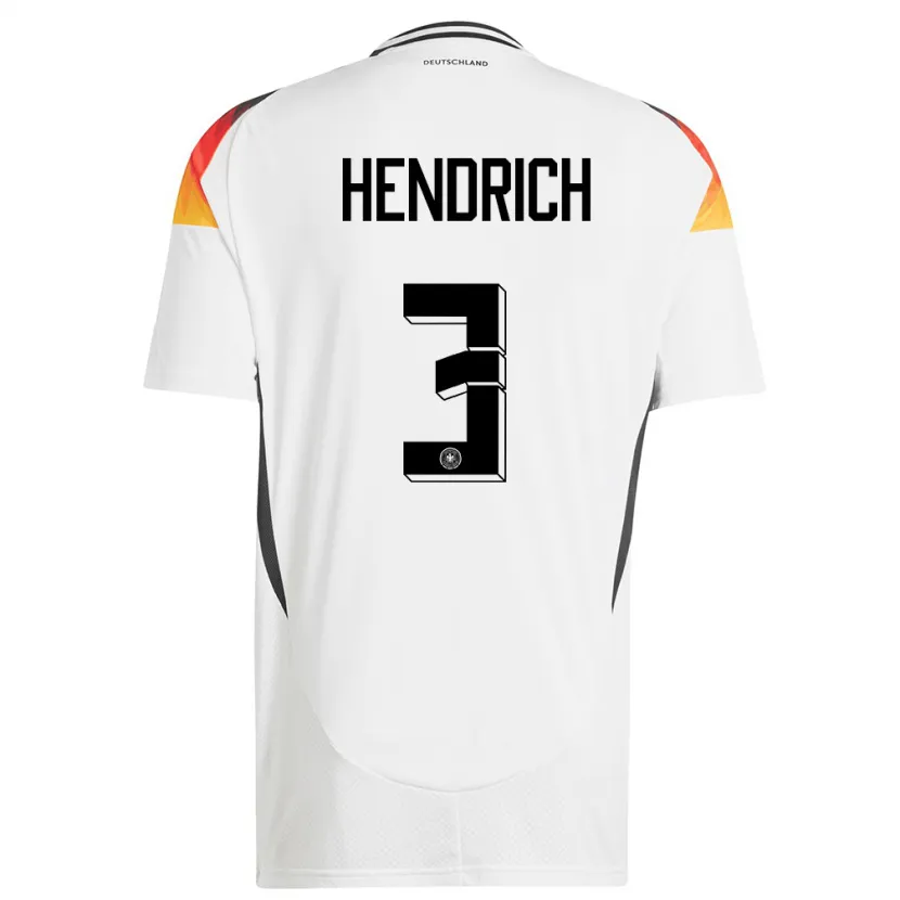 Danxen Hombre Camiseta Alemania Kathrin Hendrich #3 Blanco 1ª Equipación 24-26 La Camisa México