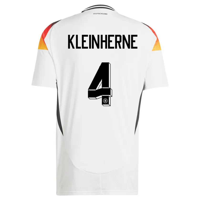 Danxen Hombre Camiseta Alemania Sophia Kleinherne #4 Blanco 1ª Equipación 24-26 La Camisa México