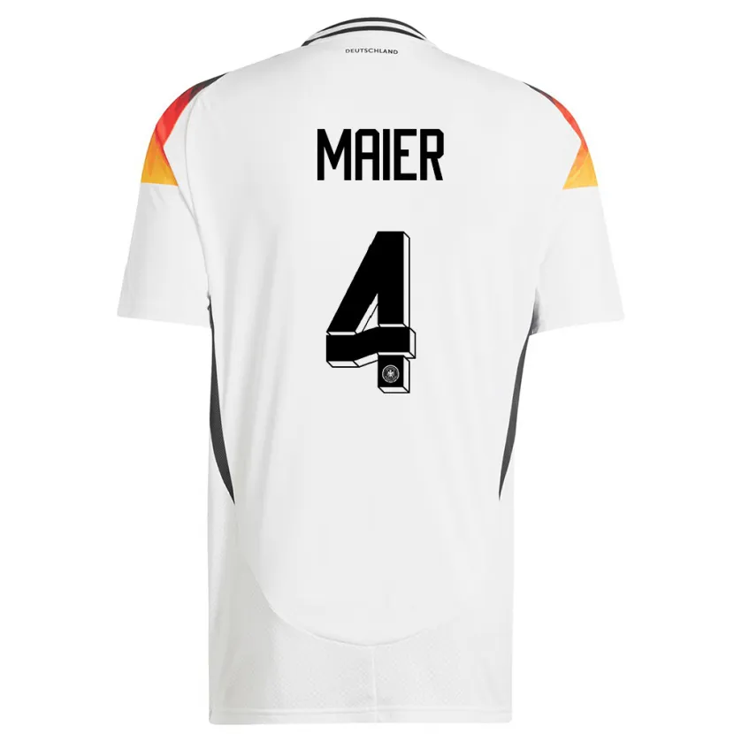 Danxen Hombre Camiseta Alemania Leonie Maier #4 Blanco 1ª Equipación 24-26 La Camisa México