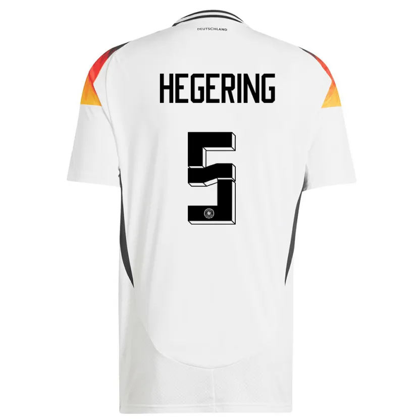 Danxen Hombre Camiseta Alemania Marina Hegering #5 Blanco 1ª Equipación 24-26 La Camisa México