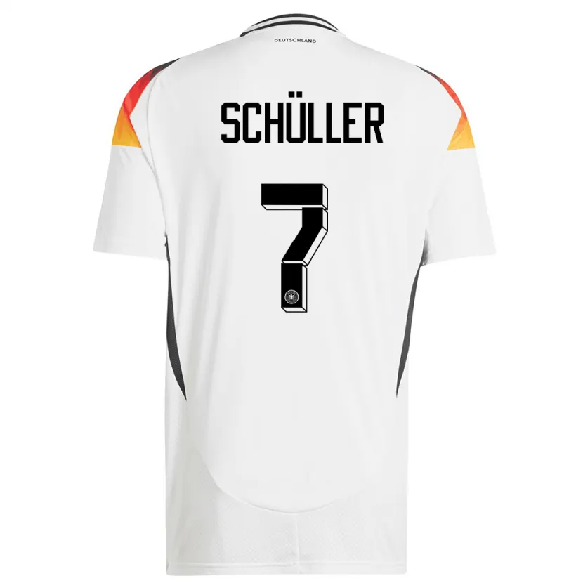 Danxen Hombre Camiseta Alemania Lea Schuller #7 Blanco 1ª Equipación 24-26 La Camisa México