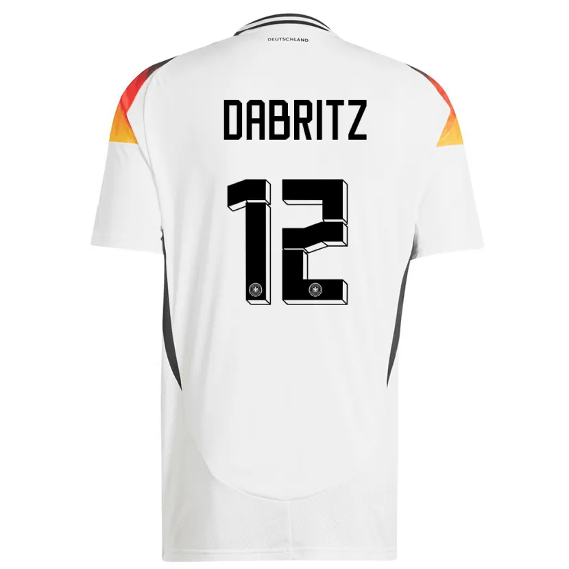 Danxen Hombre Camiseta Alemania Sara Dabritz #12 Blanco 1ª Equipación 24-26 La Camisa México