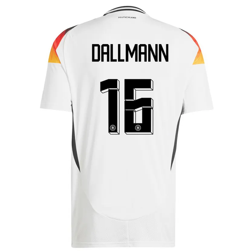Danxen Hombre Camiseta Alemania Linda Dallmann #16 Blanco 1ª Equipación 24-26 La Camisa México
