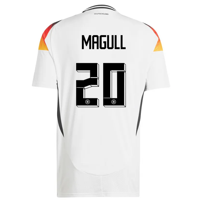 Danxen Hombre Camiseta Alemania Lina Magull #20 Blanco 1ª Equipación 24-26 La Camisa México