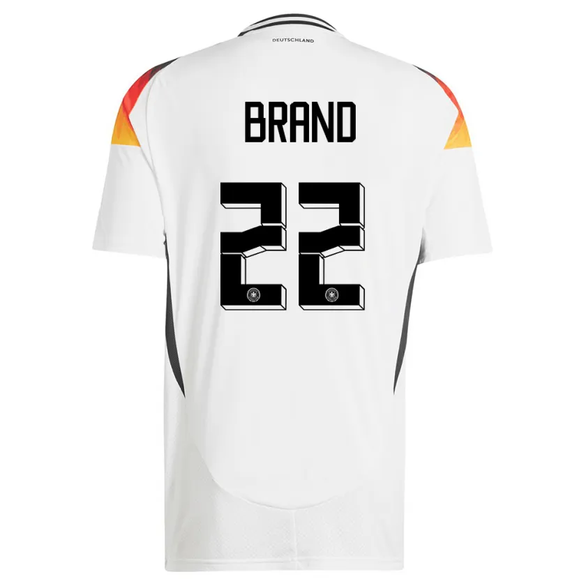 Danxen Hombre Camiseta Alemania Jule Brand #22 Blanco 1ª Equipación 24-26 La Camisa México