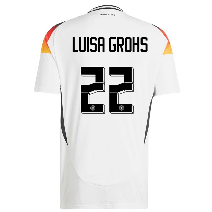 Danxen Hombre Camiseta Alemania Maria Luisa Grohs #22 Blanco 1ª Equipación 24-26 La Camisa México