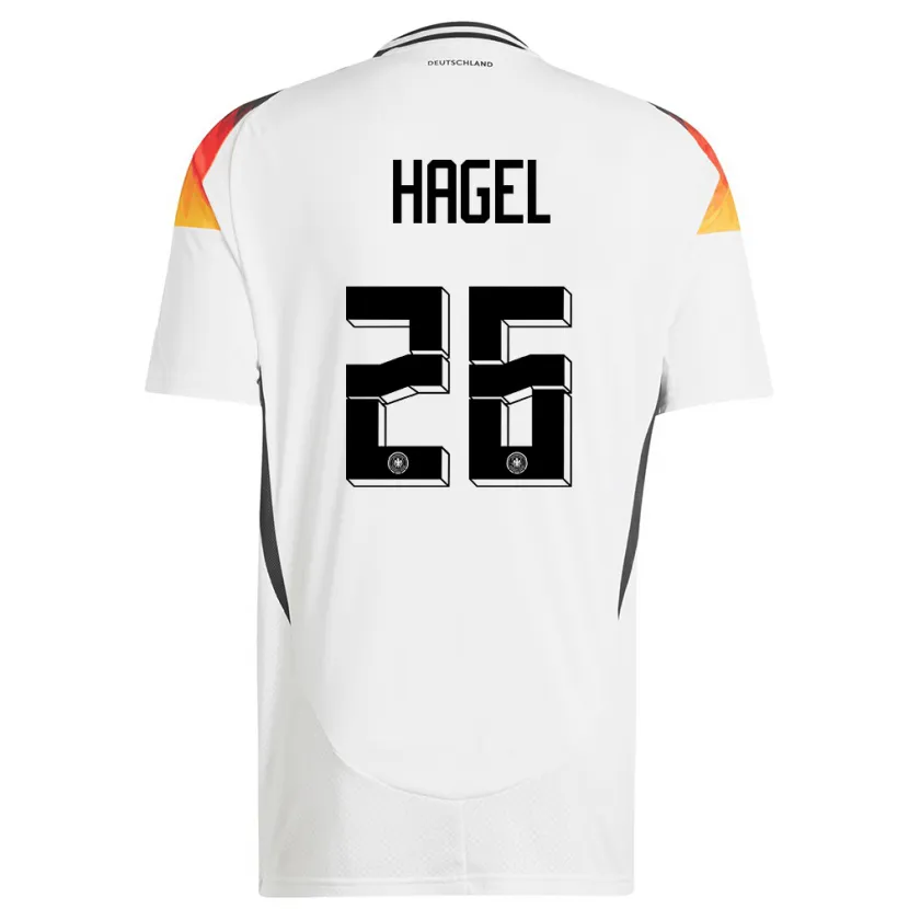 Danxen Hombre Camiseta Alemania Chantal Hagel #26 Blanco 1ª Equipación 24-26 La Camisa México