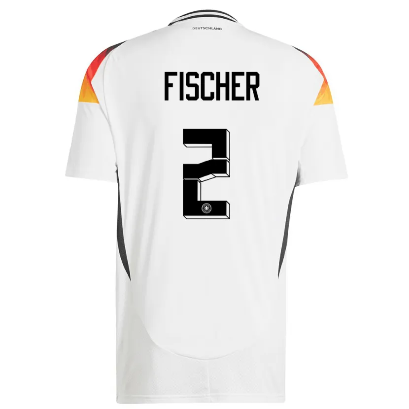 Danxen Hombre Camiseta Alemania Kilian Fischer #2 Blanco 1ª Equipación 24-26 La Camisa México