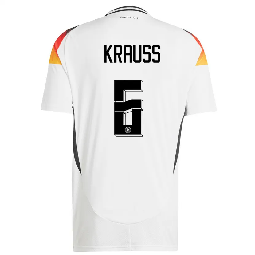 Danxen Hombre Camiseta Alemania Tom Kraub #6 Blanco 1ª Equipación 24-26 La Camisa México